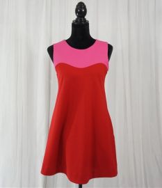 Red Sweetheart Dress with Pockets at LaDi